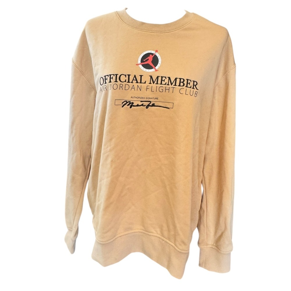 Air Jordan Sweatshirt Men's L Beige Long‎ Sleeve Streetwear Athleisure Hypebeast